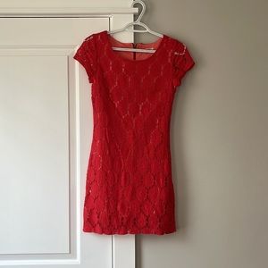 Red flower dress